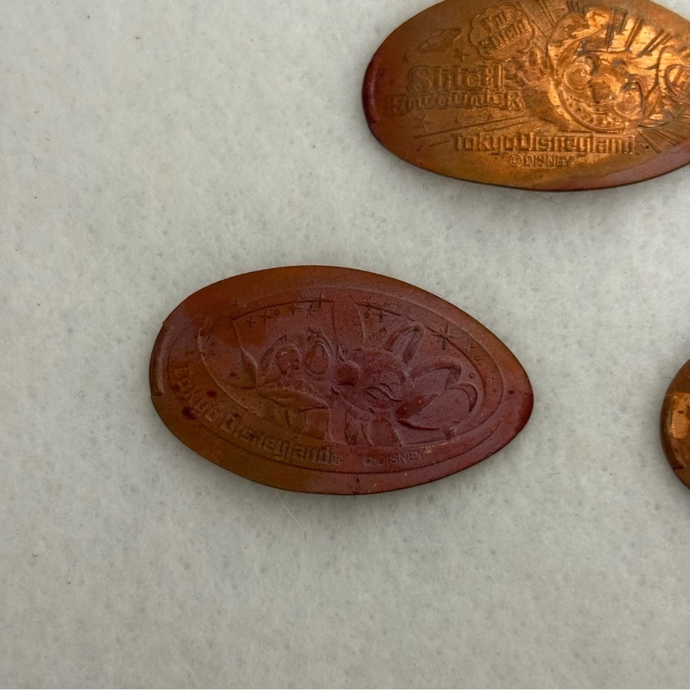 Set of 3 STITCH Tokyo Disneyland Elongated Smashed Coins TDR - Picture 4 of 7